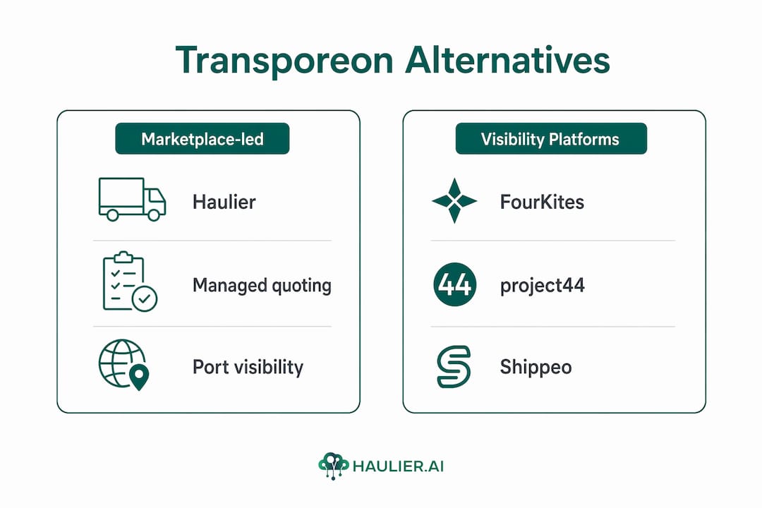 Infographic comparing UK container haulage platform types