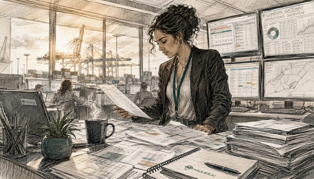 Logistics coordinator reviewing shipment schedules
