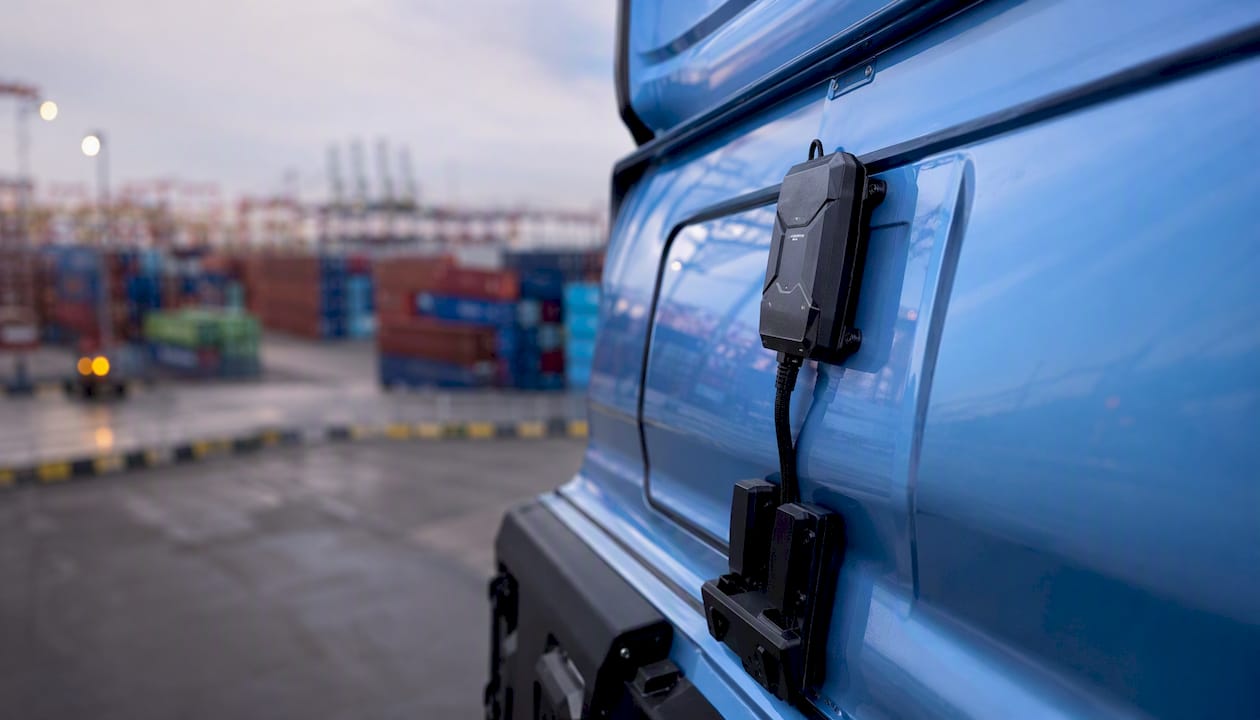 GPS telematics device on haulage trailer