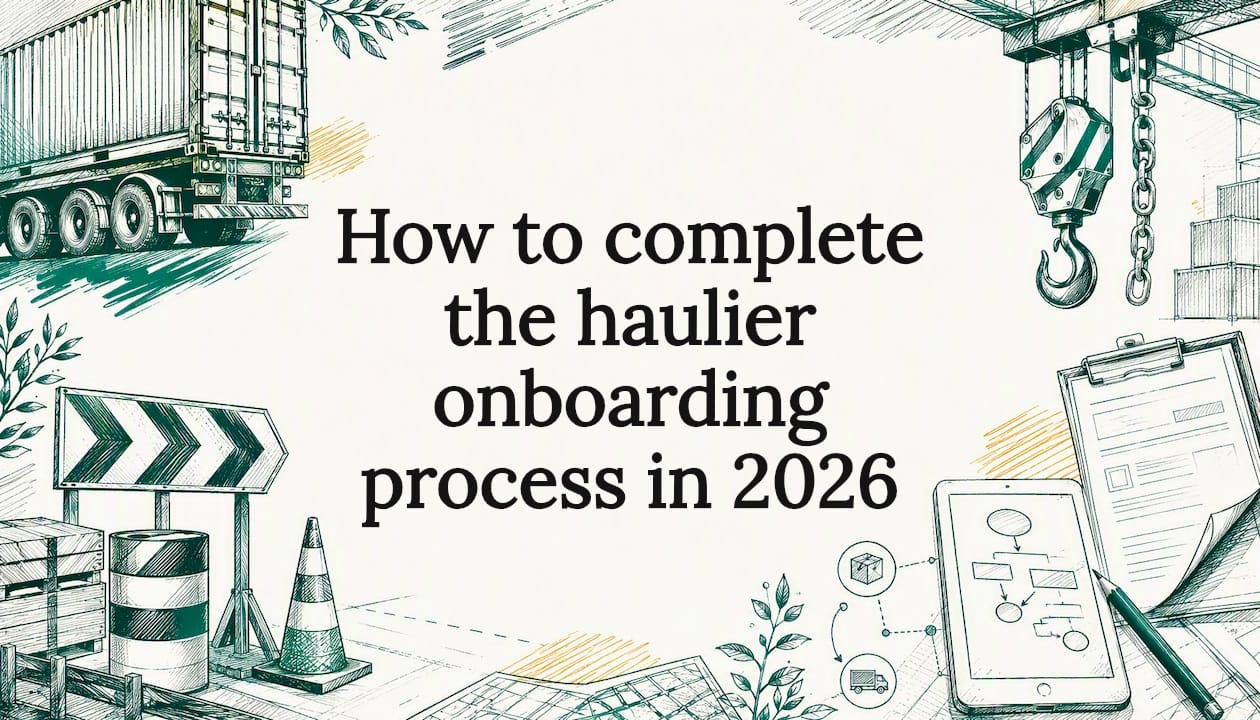 Decorative title card illustration for haulier onboarding