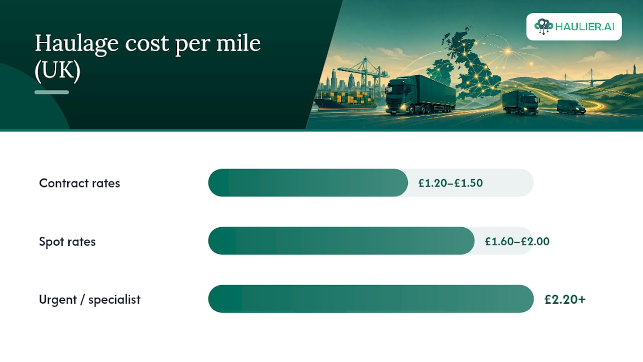 Diagram comparing UK haulage cost per mile types