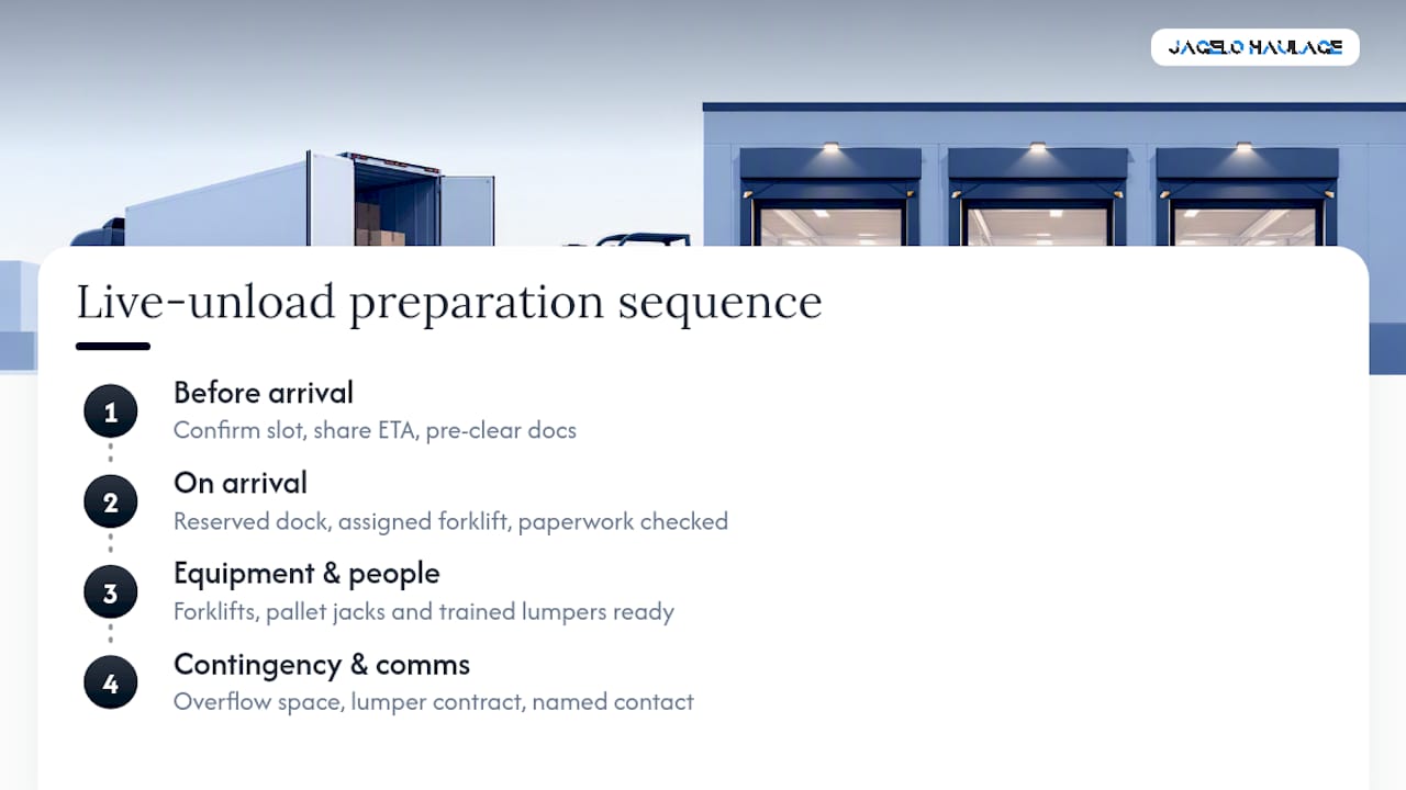 Four stages for faster warehouse unloading
