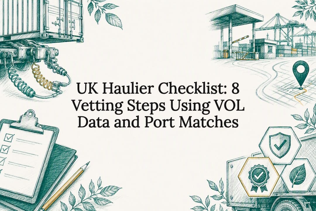 Decorative UK haulier checklist title card