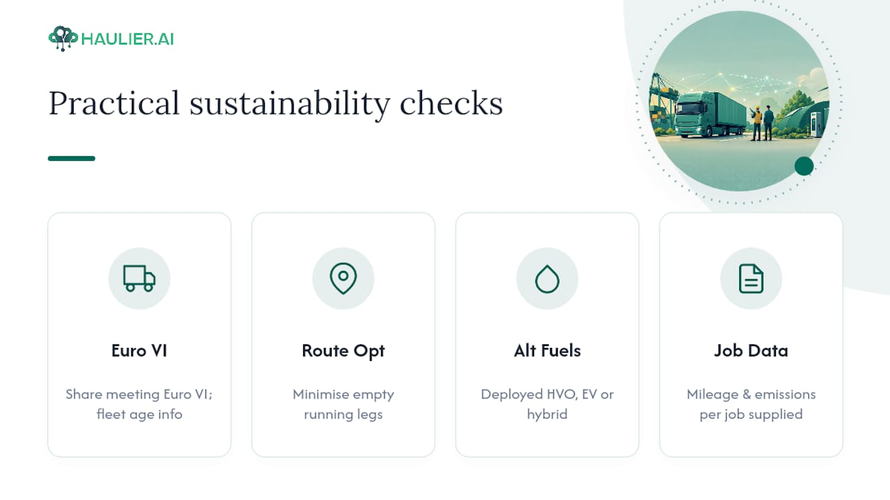 Four practical haulier sustainability checks