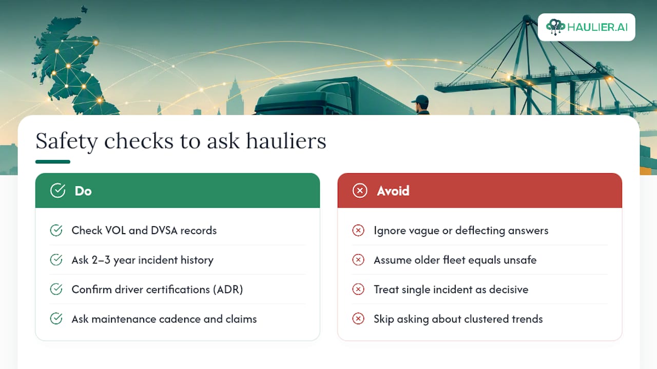 Do safety records and incident history matter when choosing a haulier? — overview diagram