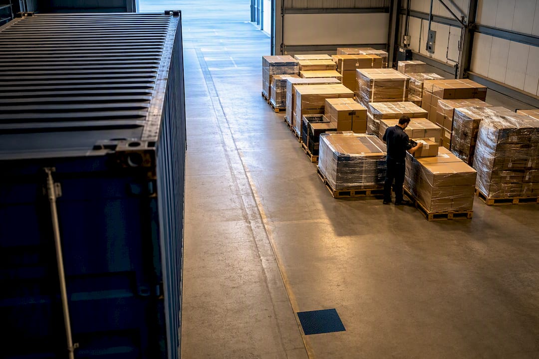 FCL and LCL cargo at a UK freight station