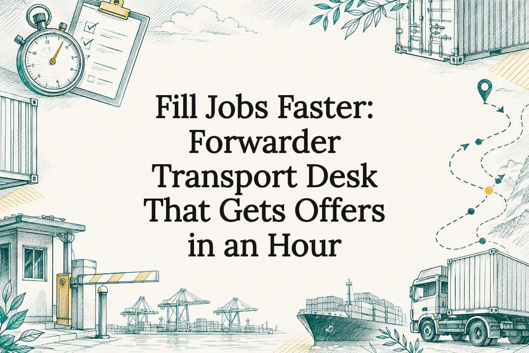 Decorative transport desk title card illustration