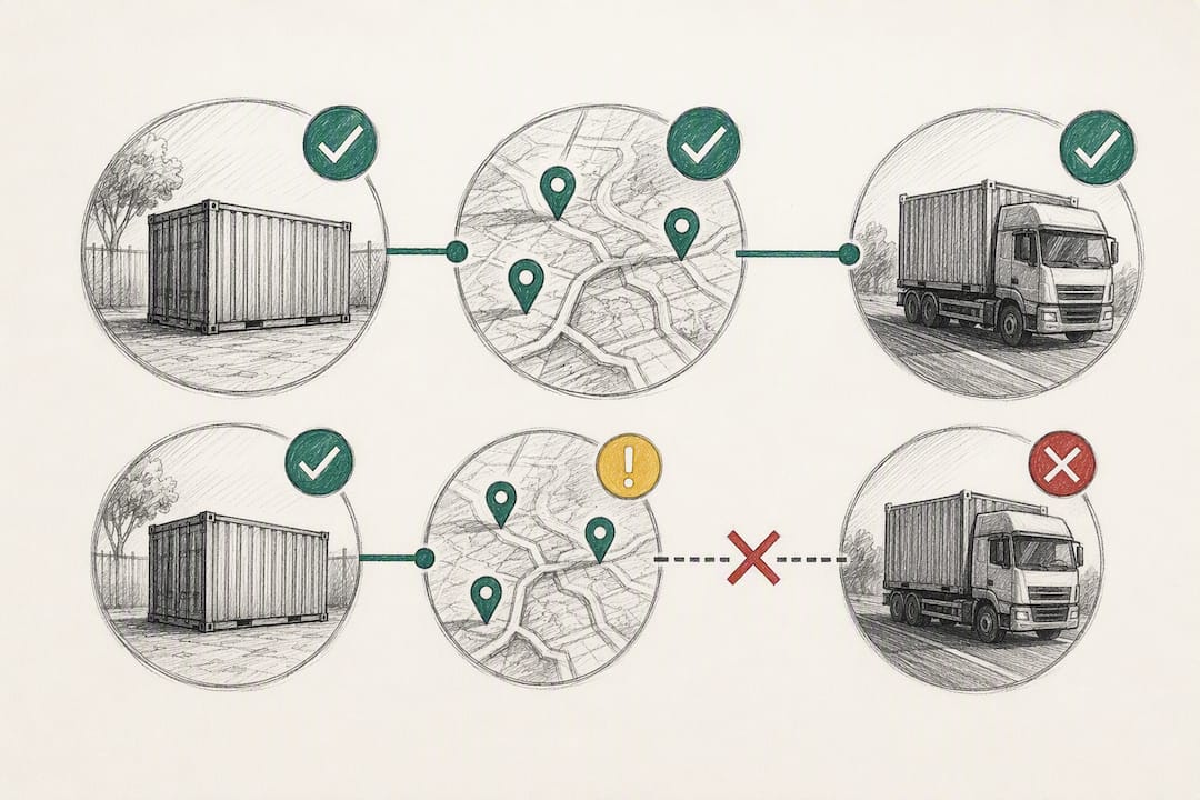 Illustrated container collection communication flow