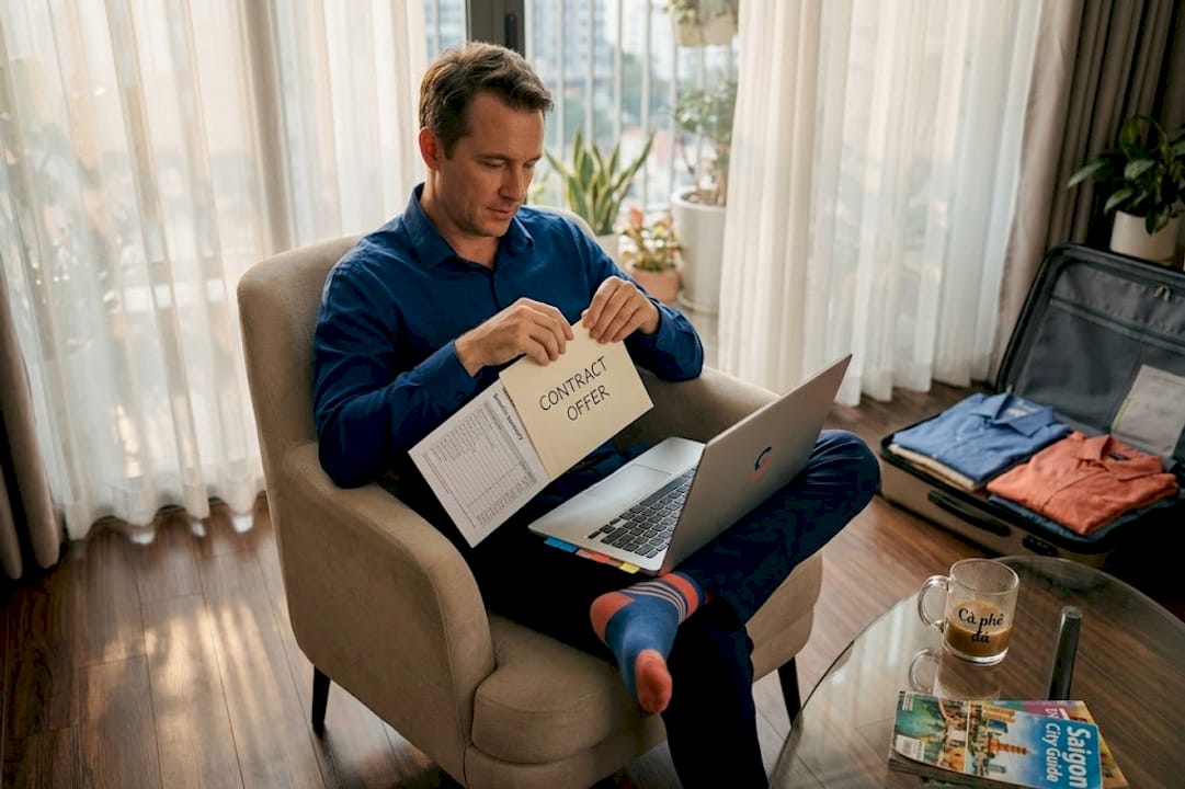 Teacher reviewing benefits at home abroad