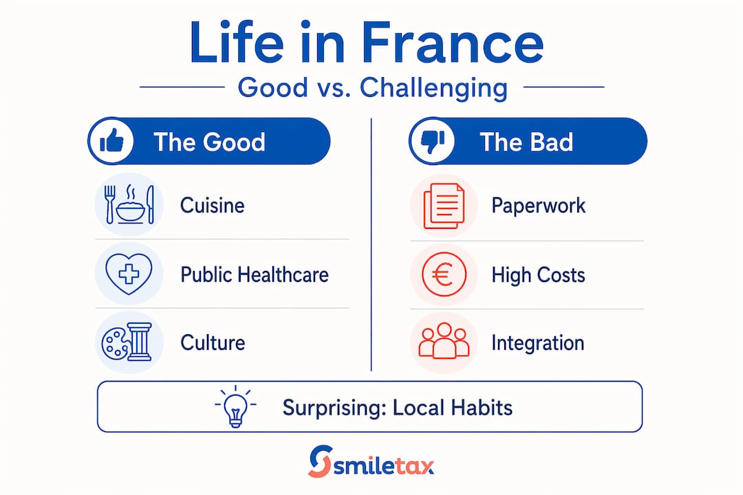 Infographic compares pros and cons for American expats