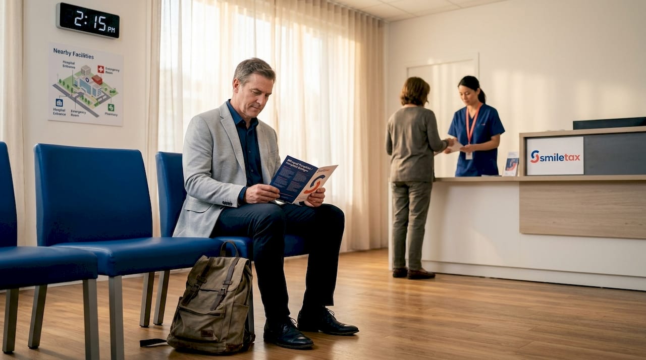 American expat waiting in French hospital