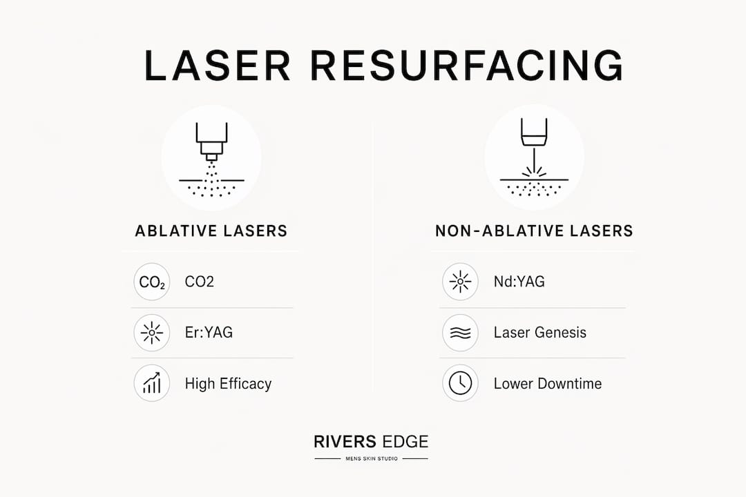 Infographic comparing ablative and non-ablative laser types