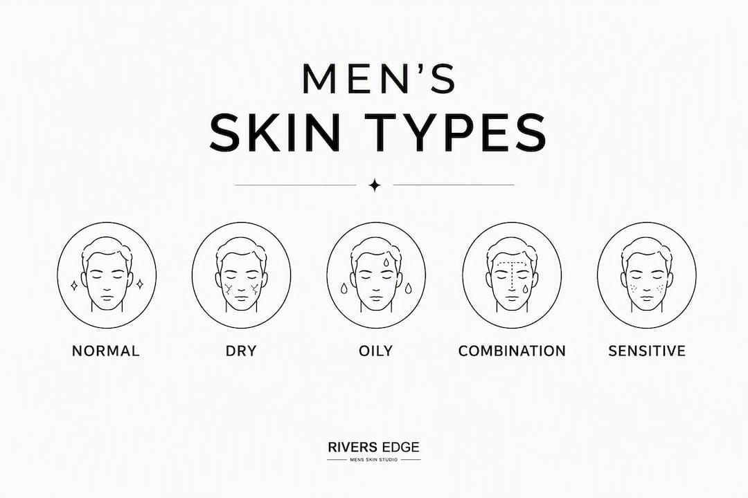Infographic showing men's skin types hierarchy