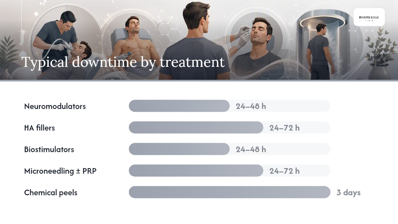 Diagram comparing treatment categories by targets and downtime