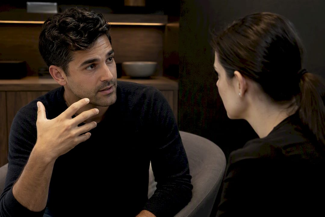 Male skin consultation discussion in clinic