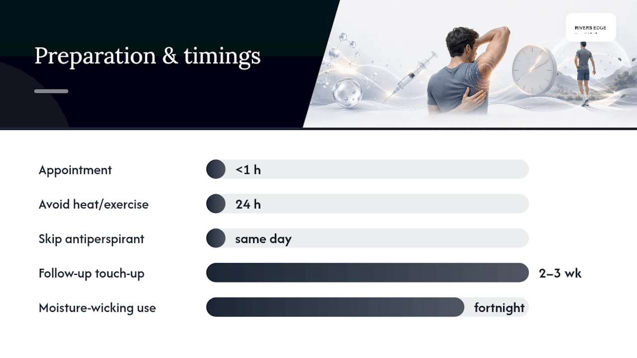 What does Botox for underarm sweating cost, and how should you prepare? — overview diagram