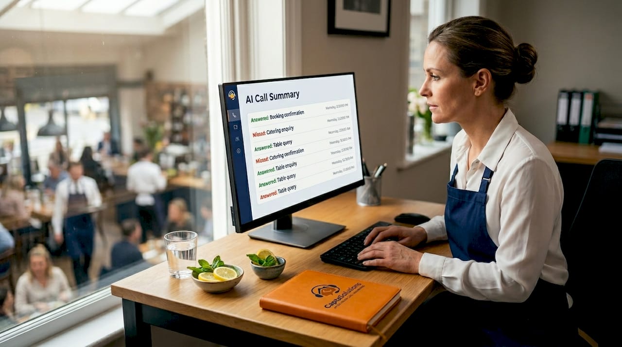Restaurant manager reviews AI phone logs