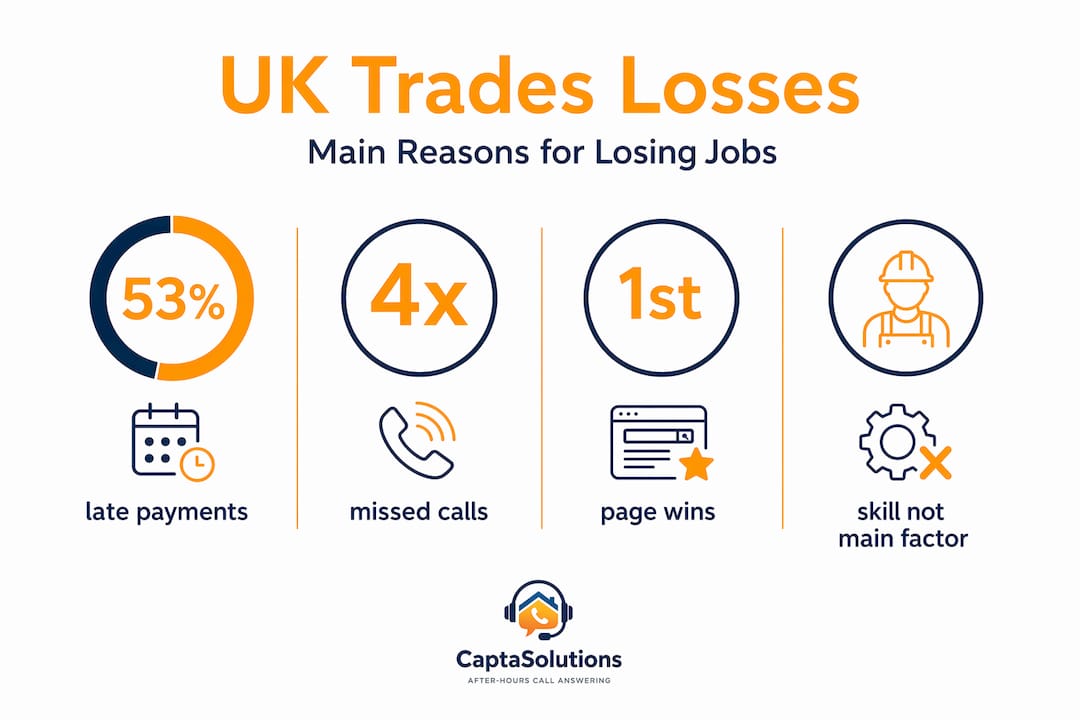Infographic showing key stats on trades job losses
