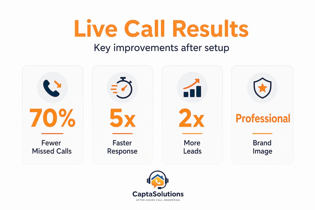 Infographic showing call answering performance results