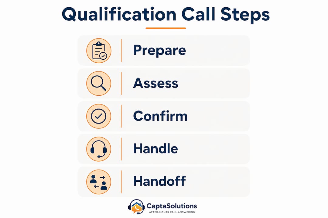 Infographic outlining qualification call steps