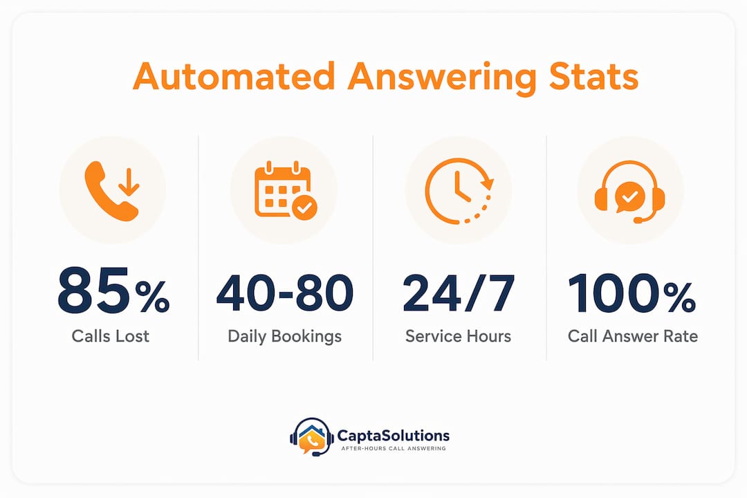 Infographic showing key automated answering statistics