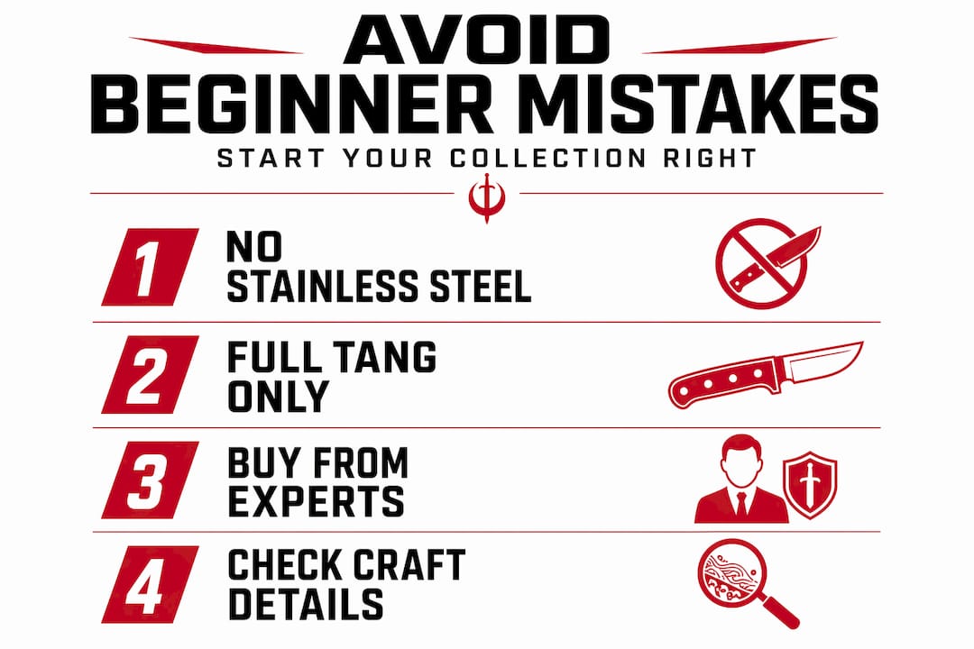Infographic with sword buying beginner steps