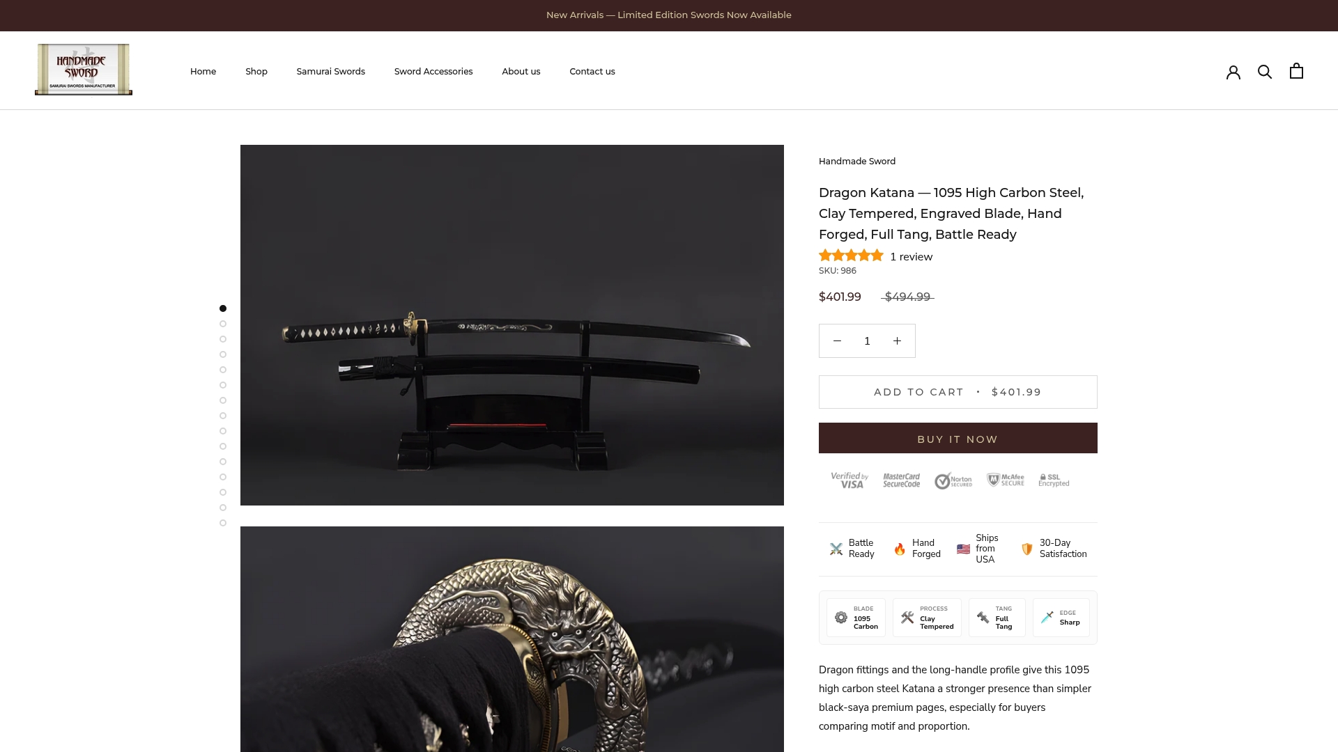 https://handmadesword.com/products/dragon-katana-1095-high-carbon-steel-clay-tempered-long-handle-engraved-blade-hand-forged-full-tang