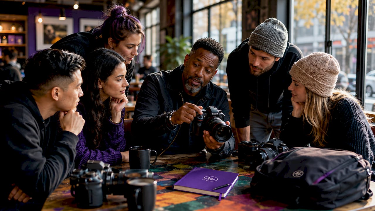 Small group at outdoor photography workshop