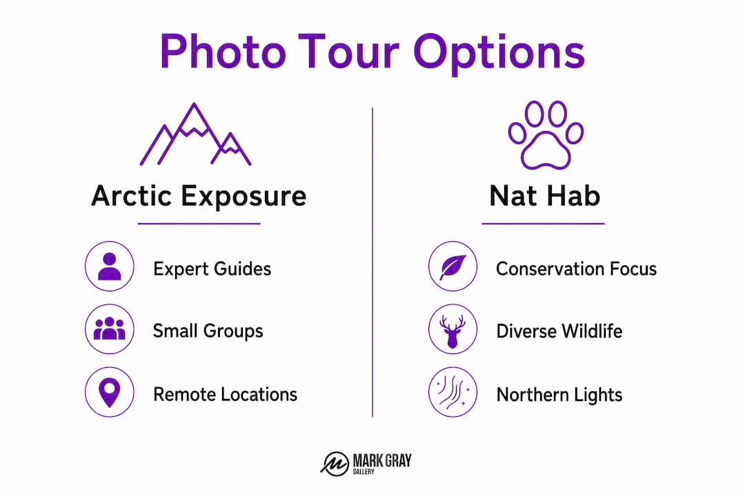 Infographic comparing Arctic Exposure and Nat Hab photo tours
