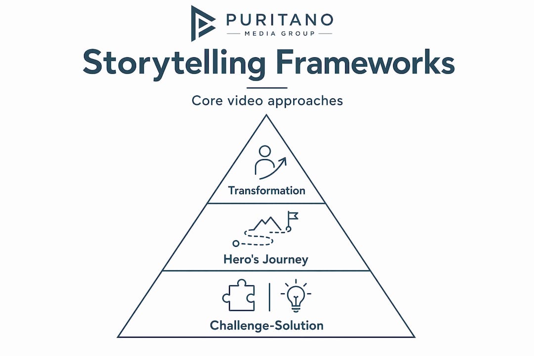 Hierarchy infographic of key storytelling frameworks