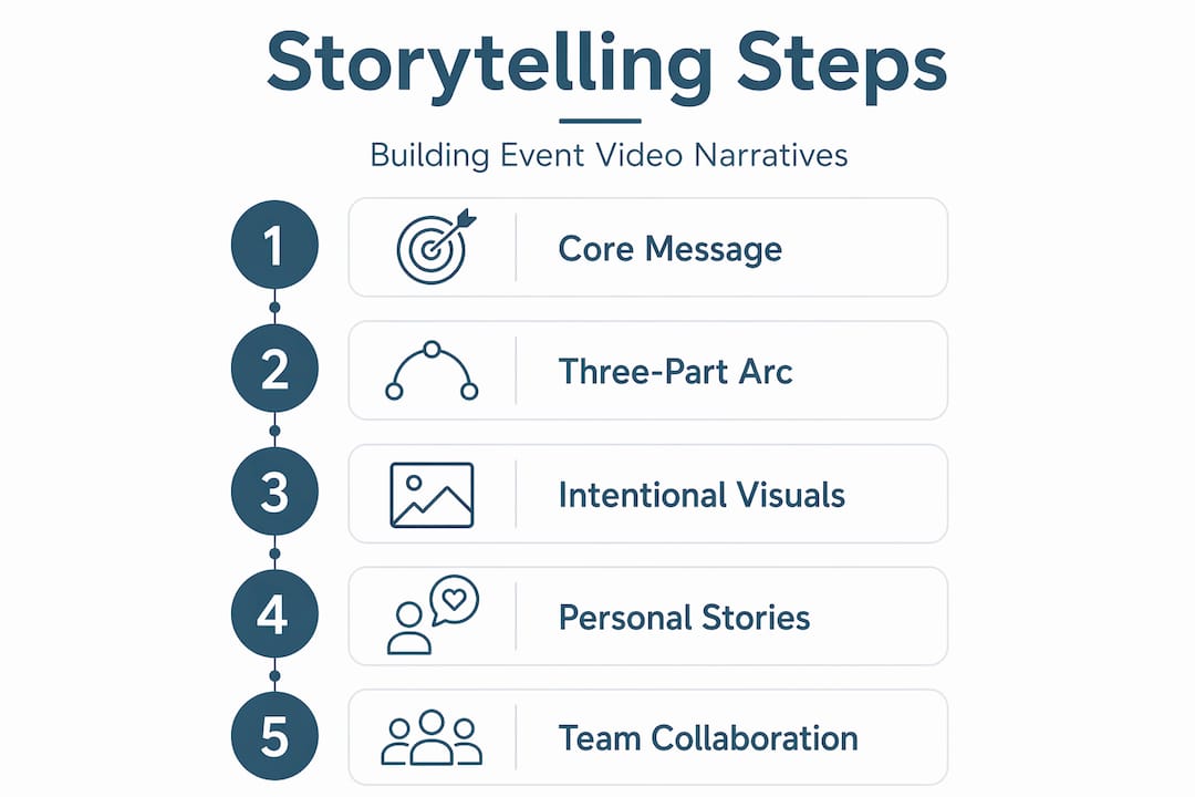 Infographic showing event storytelling process steps