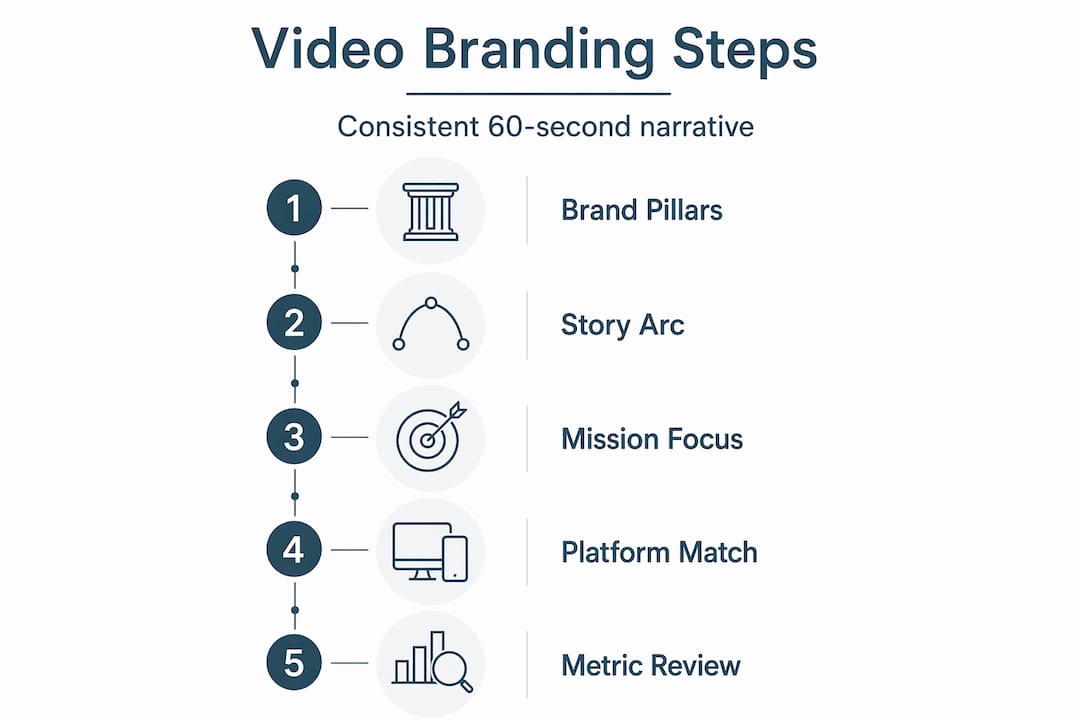 Infographic outlining nonprofit video branding steps