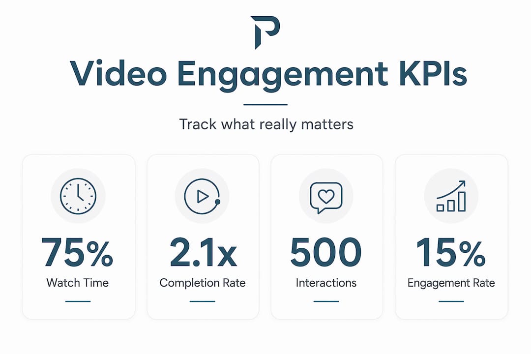 Infographic showing key video engagement KPIs