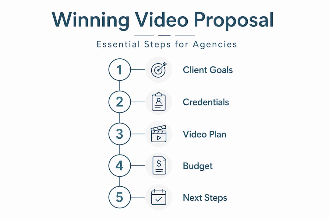 Infographic outlining video proposal process steps