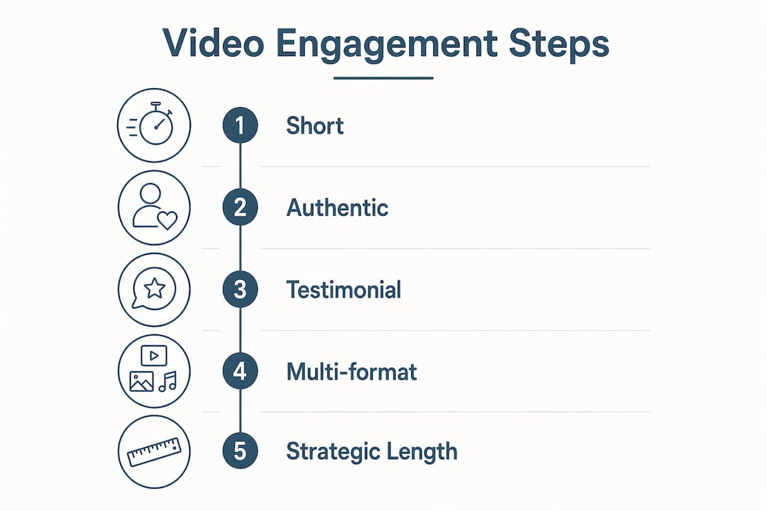 Infographic showing video engagement steps for donors