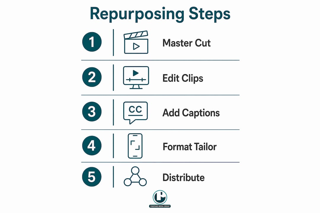 Infographic showing repurposing process steps
