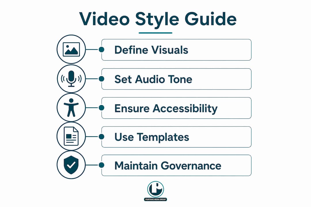 Infographic illustrating video style guide steps