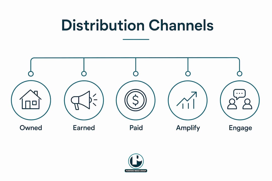 Infographic showing hierarchy of corporate video distribution channels