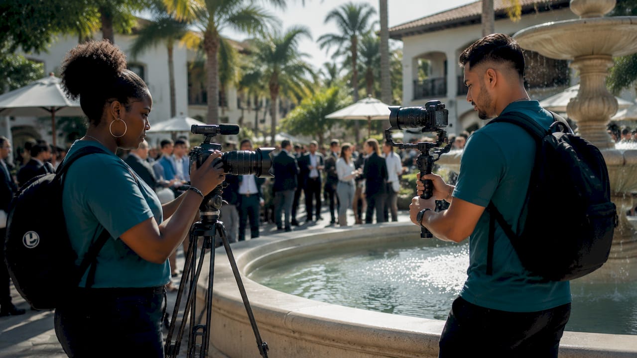 Videographers filming live event session