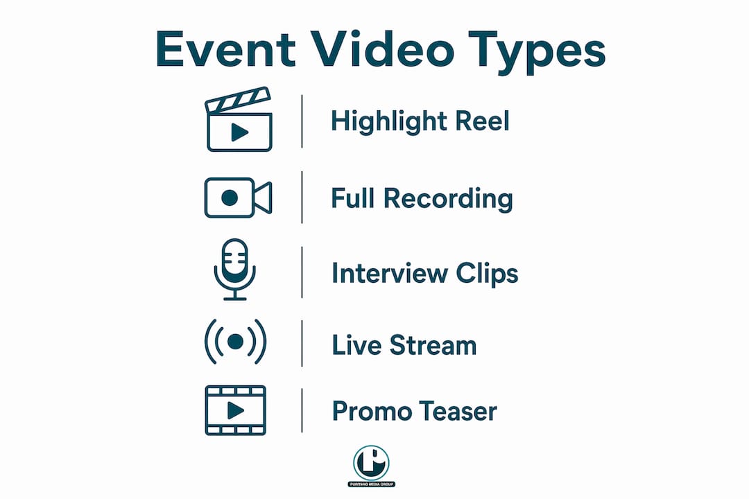 Infographic outlining common types of event videos