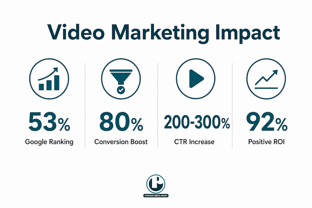 Infographic showing promotional video marketing impact statistics