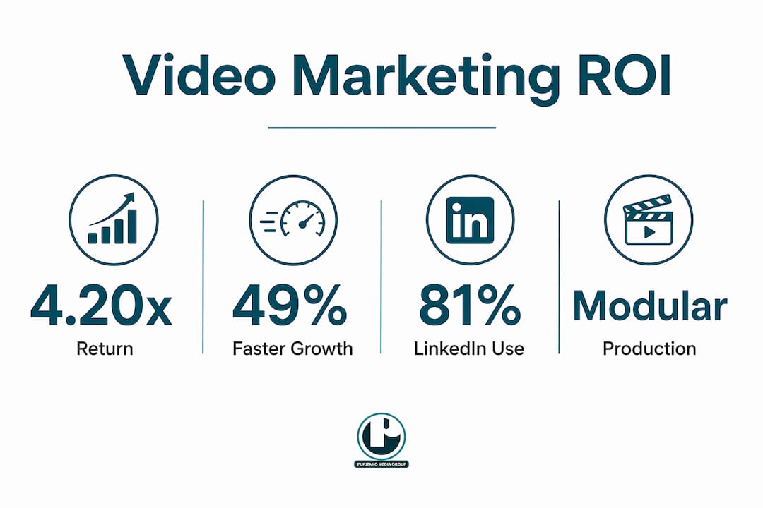 Infographic showing video marketing ROI and key stats