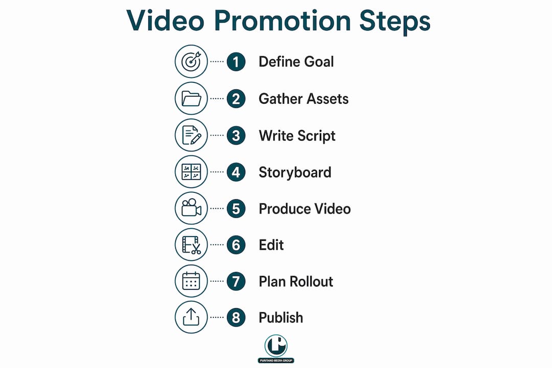 Step-by-step infographic for pre-event video promotion