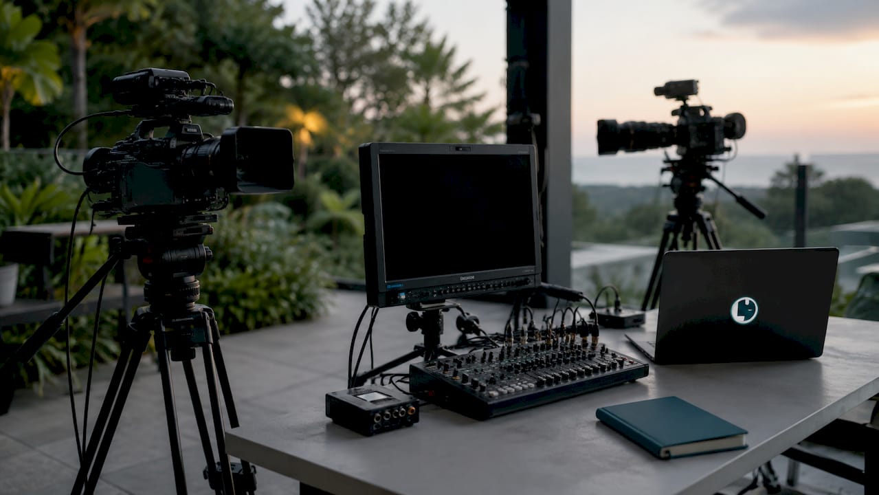 Professional video production studio equipment