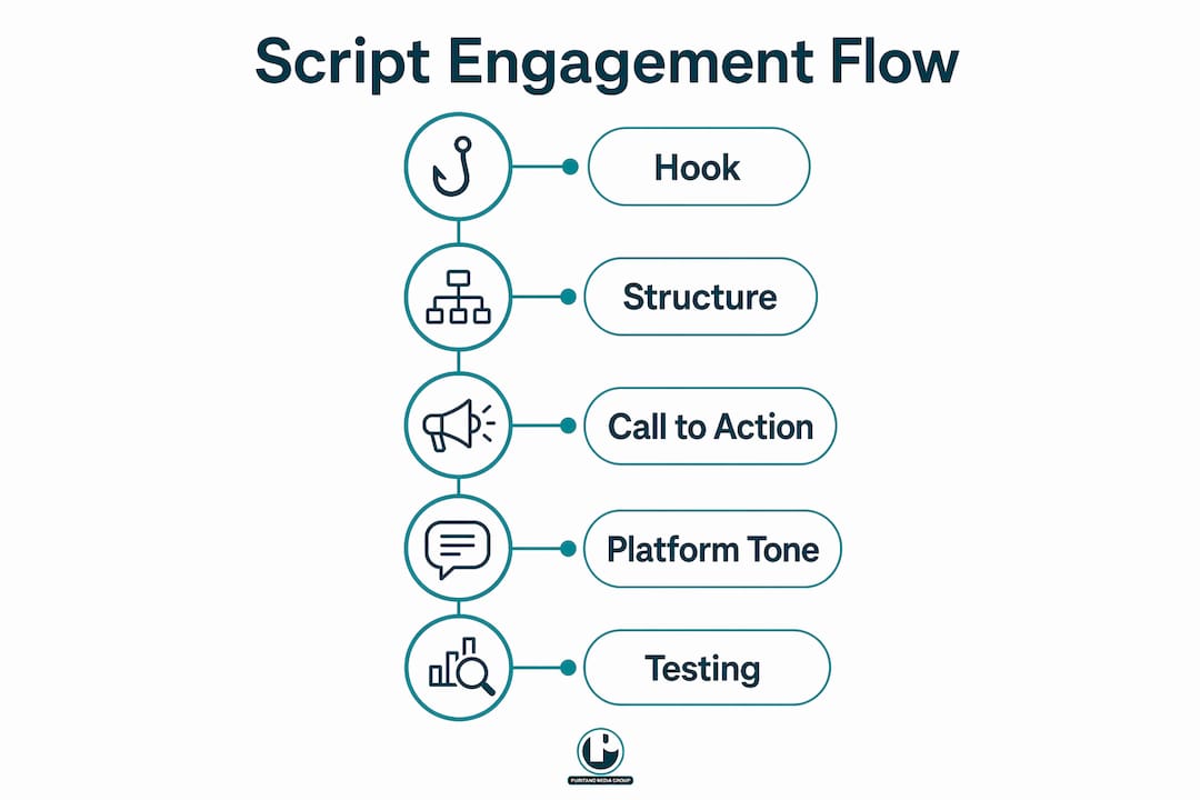 Infographic showing stages of scripting impact on engagement