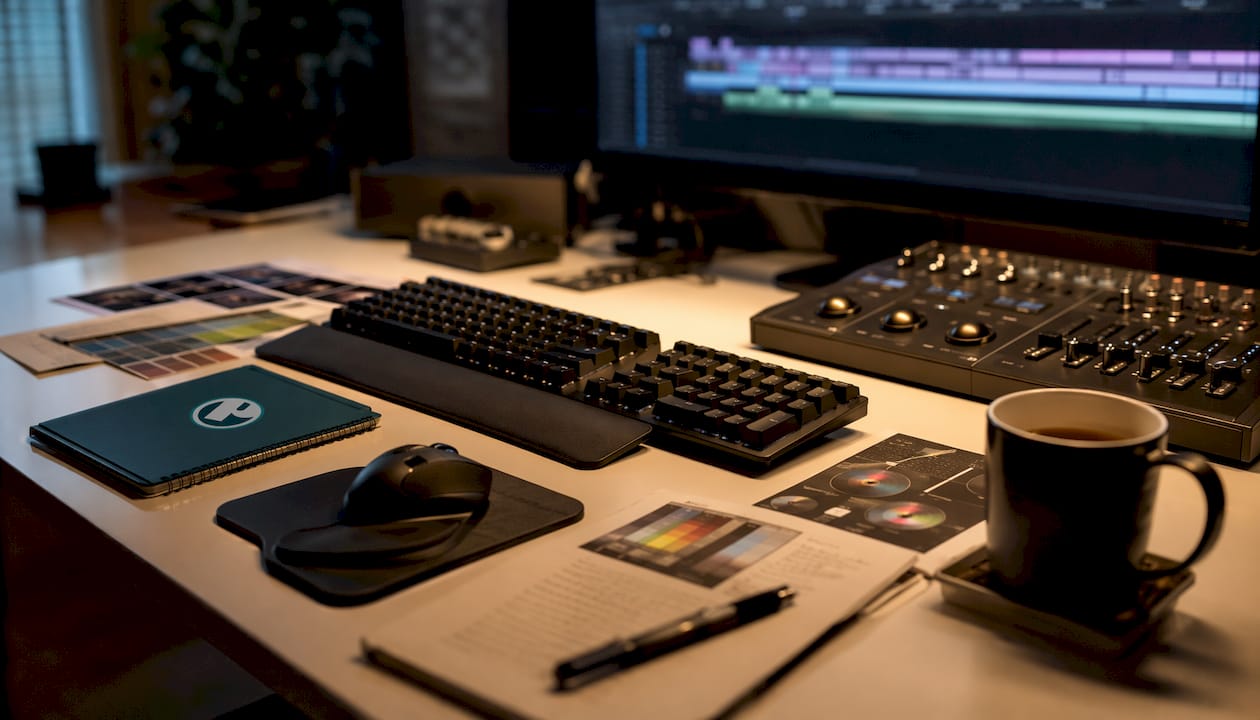Editing suite workstation for gala video post-production