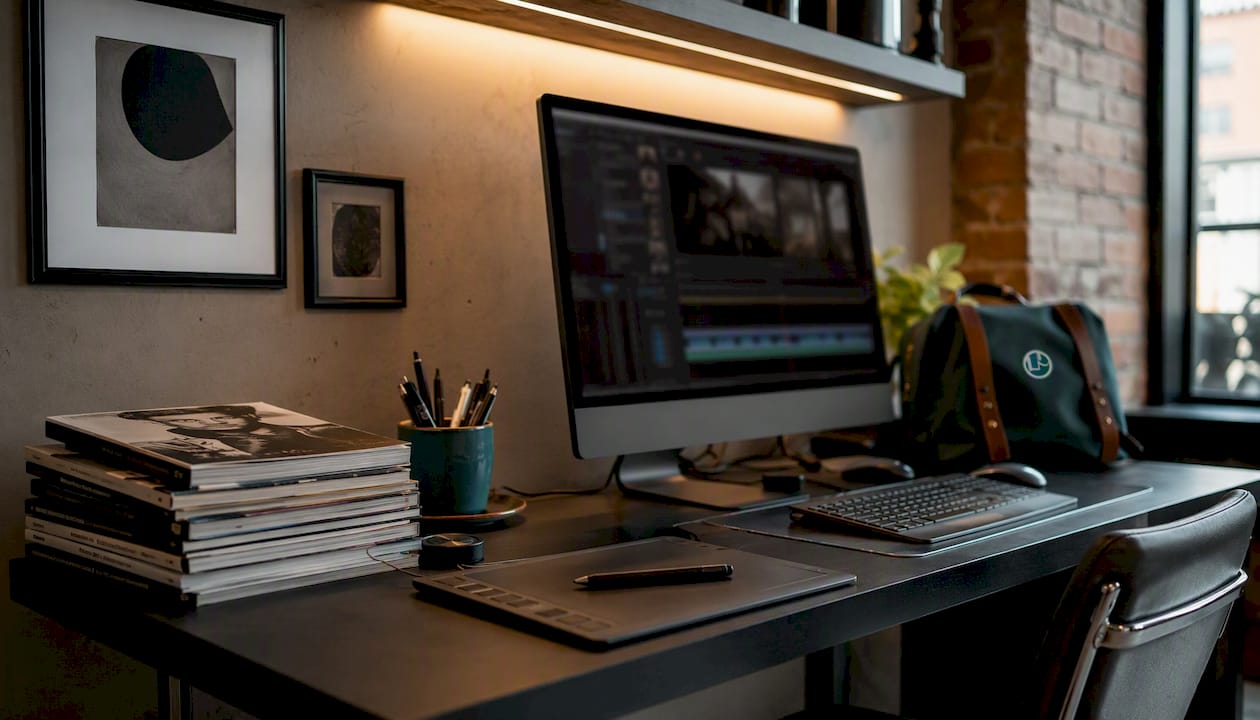 Post-production editing workstation with tools