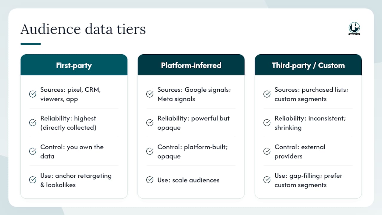 Where does your audience data actually come from? — overview diagram