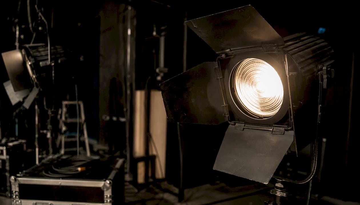 Professional studio lighting gear for music video