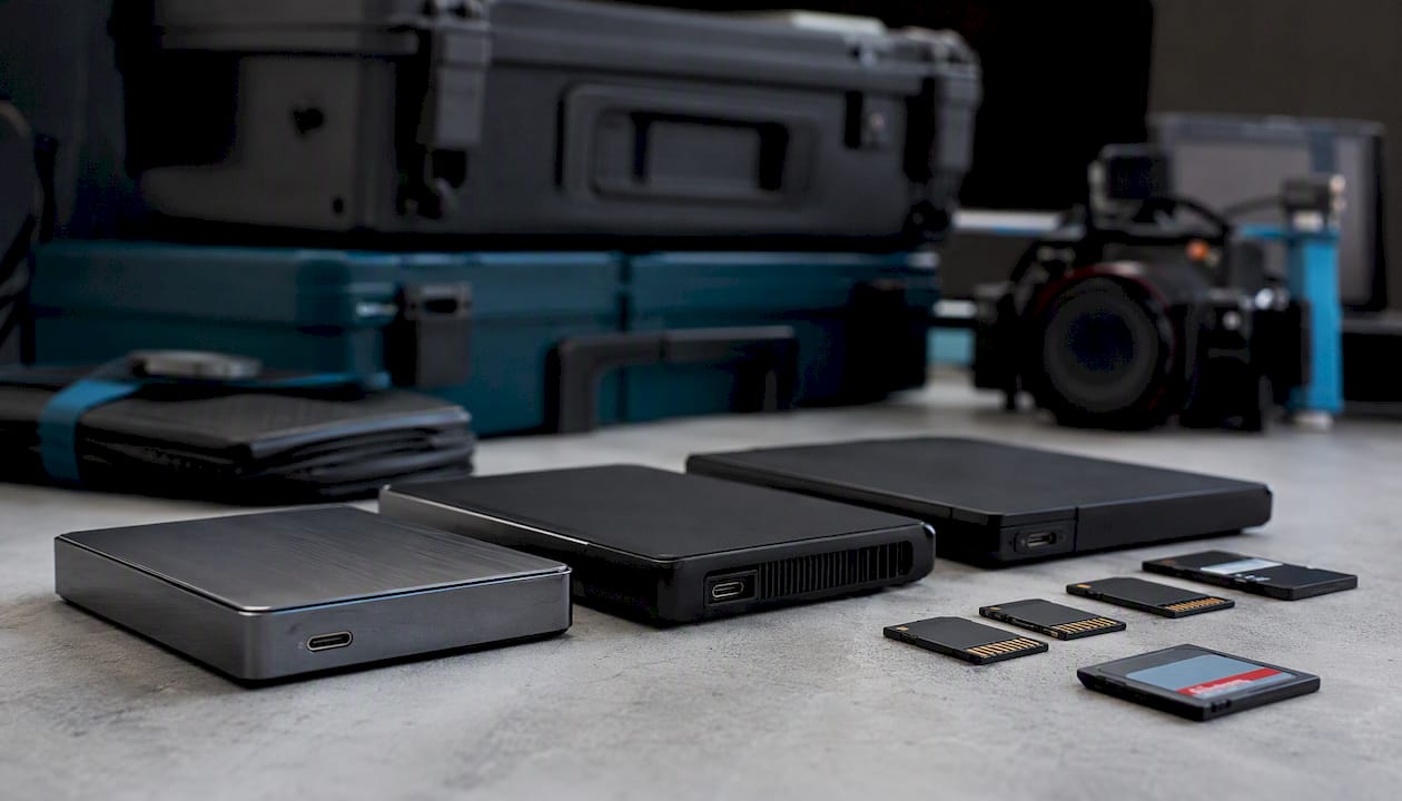 External video storage drives and media cards